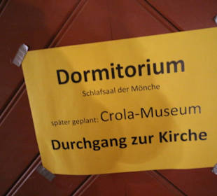 Hinweis im Kloster
