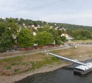 Blick vom Blauen Wunder zum Demnitz Elbe Garten