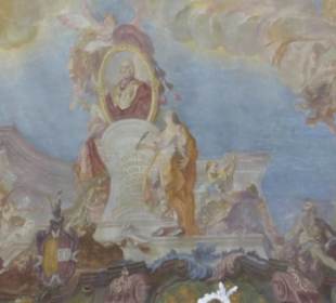 Eines der Deckenbilder im Neuen Schloss