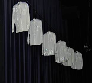 Ein Raum mit diesen Hemden und ein parr Figuren