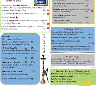 Aktuelle Speisekarte hinten
