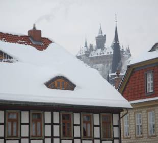 Blick aus dem Zimmer aufs Schloss