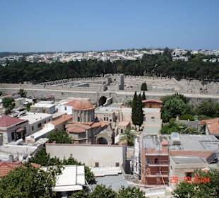 Mauer der Burg in Rhodos-Stadt