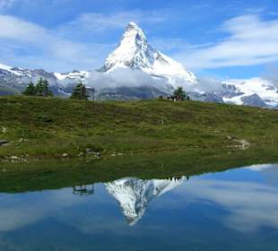 Matterhornspiegelung von der Station Sunegga aus