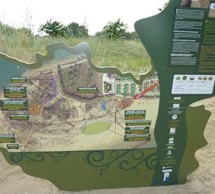 Informationstafel am Strand