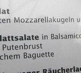 Ausschnitt Speisekarte