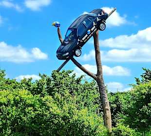 Auf dem Parkplatz zum Vogelpark