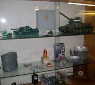 Alte dinge zum Erhalt in Vitrinen