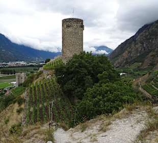 Blick vom Holzkreuz auf den Turm