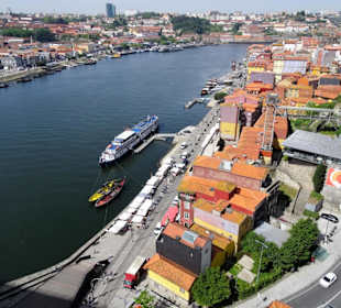 Blick von der Brücke auf den Douro
