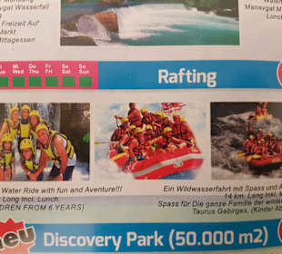 Fleyer mit Preis und Leistungen zum Rafting😊!!!