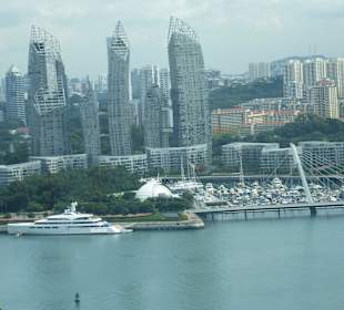 Blick aus der Kabine auf Singapur