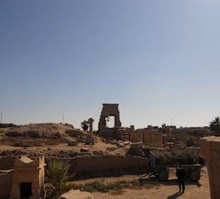 Blick auf das Ende des Karnack Tempel