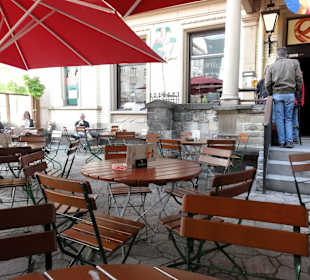 Blick in den Biergarten