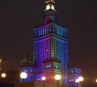 Pałac Kultury i Nauki nocą
