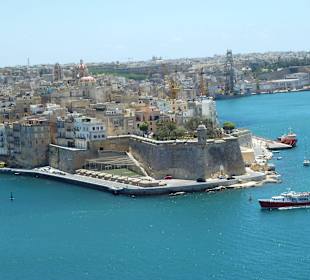 Blick auf Senglea vom Upper Barrakka Gardens