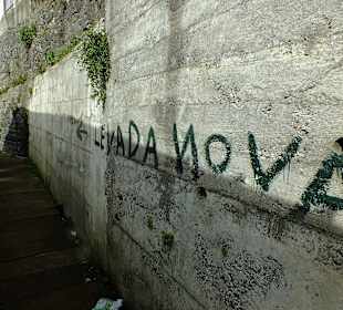 Der Eingang zur Levada - zwischen Häusern