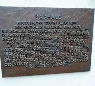 Infotafel am Badhaus
