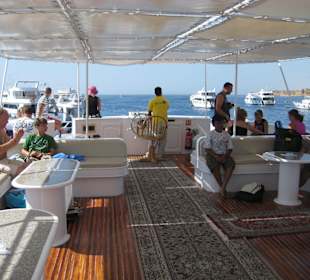Das Oberdeck unseres Bootes