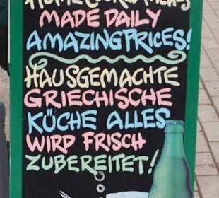 Restaurant Maria - Ankündigungstafel