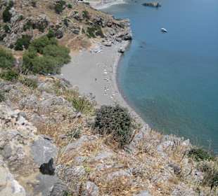 Preveli-Strand vom Hang aus