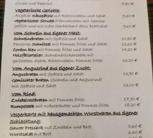 Speisekarte