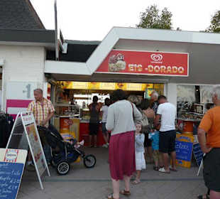 Shops and Restaurants at Sea Front in Dahme