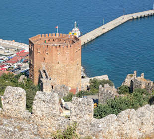Das Wahrzeichen von Alanya, roter Turm