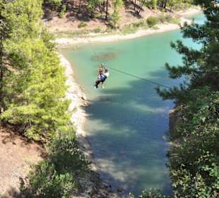 140 Meter Seilbahn hin-90 Meter zurück