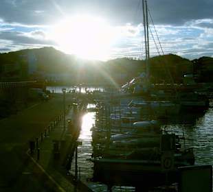 Sonnenuntergang am hafen