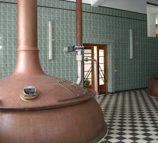 Altes Sudhaus mit Kupferkesseln