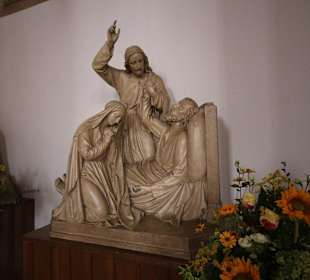 Der sterbende Josef mit Maria und Jesus