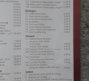 Speisekarte See Nami