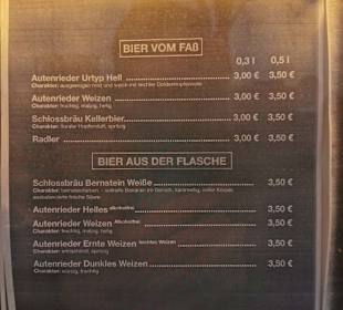 Speisekarte außen