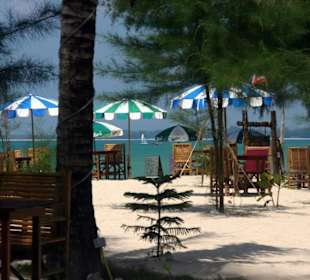 Blick vom Restaurant aufs Meer