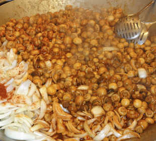 Champignon-Pfanne auf dem Lamberti-Markt