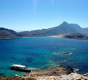 Widok z Gramvousy na lagunę Balos