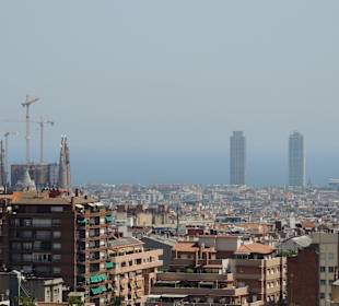 Widok na Barcelonę z parku Guell 