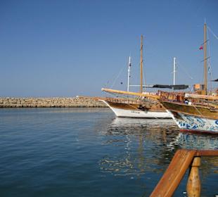 Abfahrt Hafen von Side