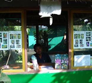 Kasse am Eingang zum Orchideengarten