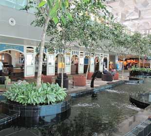 Bar im Terminal 3 mit Teich