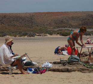 Künstler am Strand