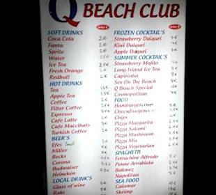 Der Q-Beach Club am Strand