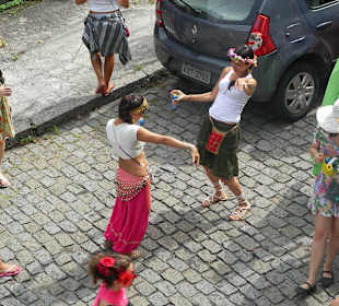 Blick von der Terrasse auf den Karneval