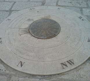 Steinplatte Himmelsrichtungen