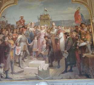 Grundsteinlegung zum Wiedarufbau