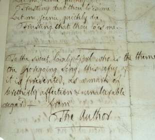 Widmung von Robert Burns einem Gedicht 