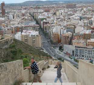 Abstieg vom Castell in Alicante