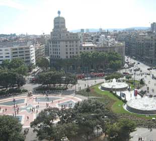 Piazza principale di Barcellona vista dall'alto