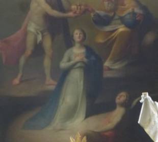 Hochaltar mit dem Altarbild der Krönung von Maria